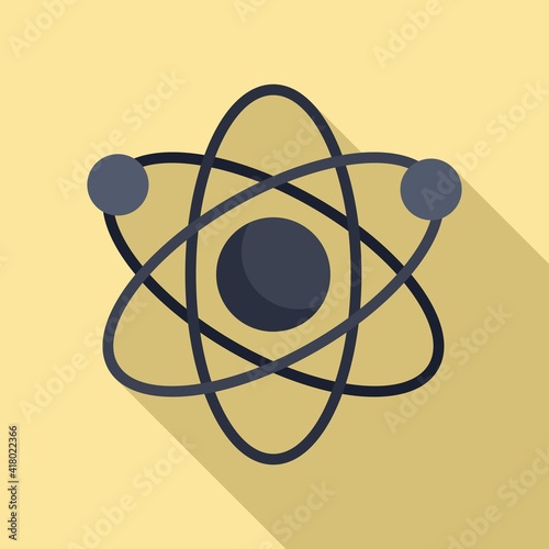 Nanotechnology atom icon. Flat illustration of nanotechnology atom vector icon for web design