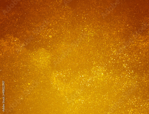 Golden starry glitter background. Gold glitter lights
