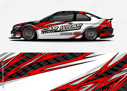car wrap design. simple lines with abstract background vector concept for vehicle vinyl wrap and automotive decal livery
