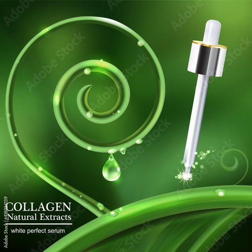 Collagen Solutions Vector Background Concept for Advertising Banner Poster SkinCare Cosmetic Products.