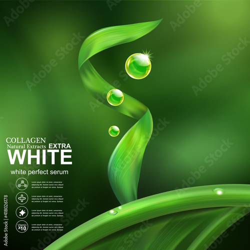 Collagen Solutions Vector Background Concept for Advertising Banner Poster SkinCare Cosmetic Products.