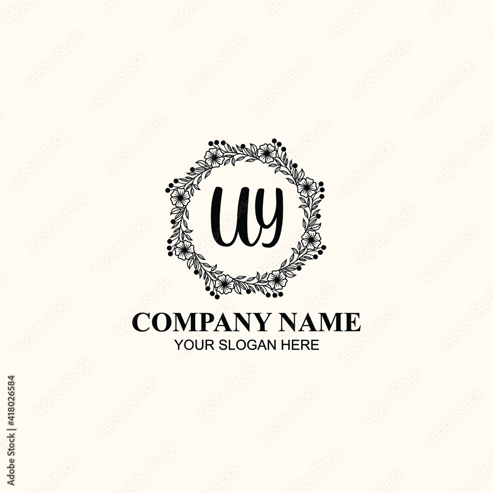 Letter UY Beautiful handwriting logo