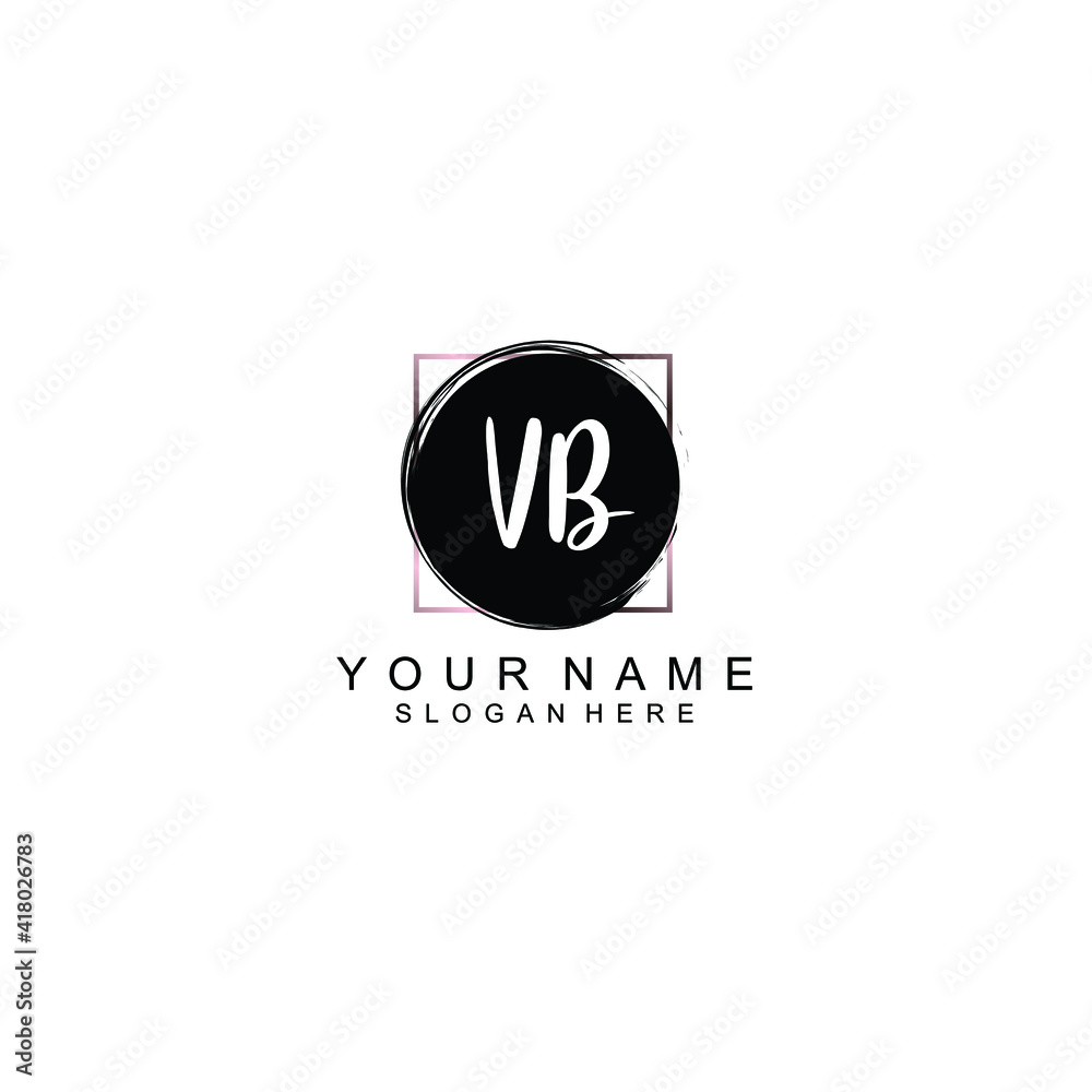 Letter VB Beautiful handwriting logo Letter VB Beautiful handwriting logo