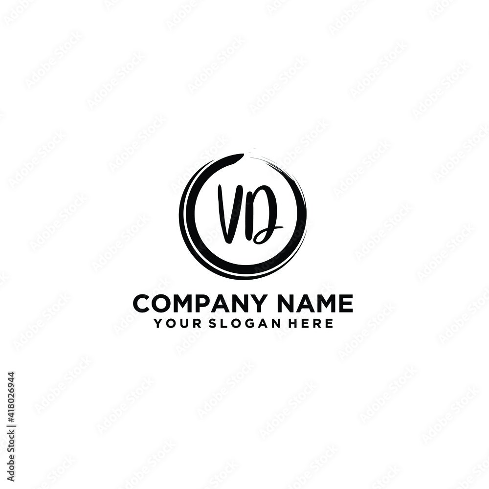 Letter VD Beautiful handwriting logo Letter VD Beautiful handwriting logo