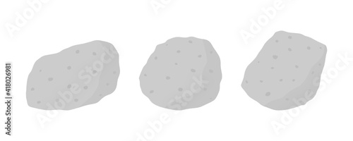 Tuff specimen set. Volcanic igneous rock illustration