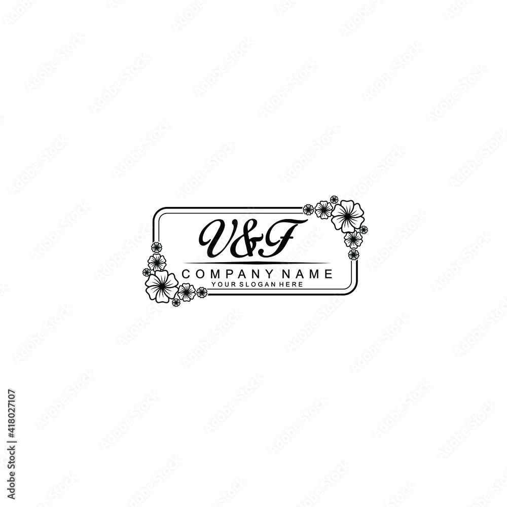 Letter VF Beautiful handwriting logo Letter VF Beautiful handwriting logo
