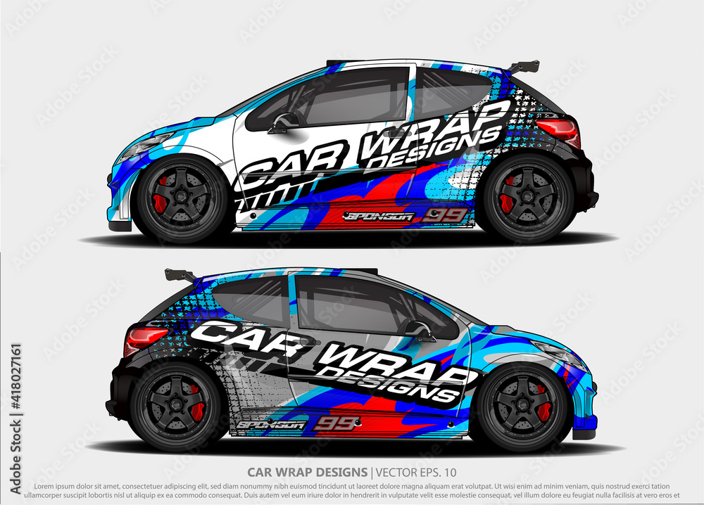 car wrap design. simple lines with abstract background vector concept for vehicle vinyl wrap and automotive decal livery
