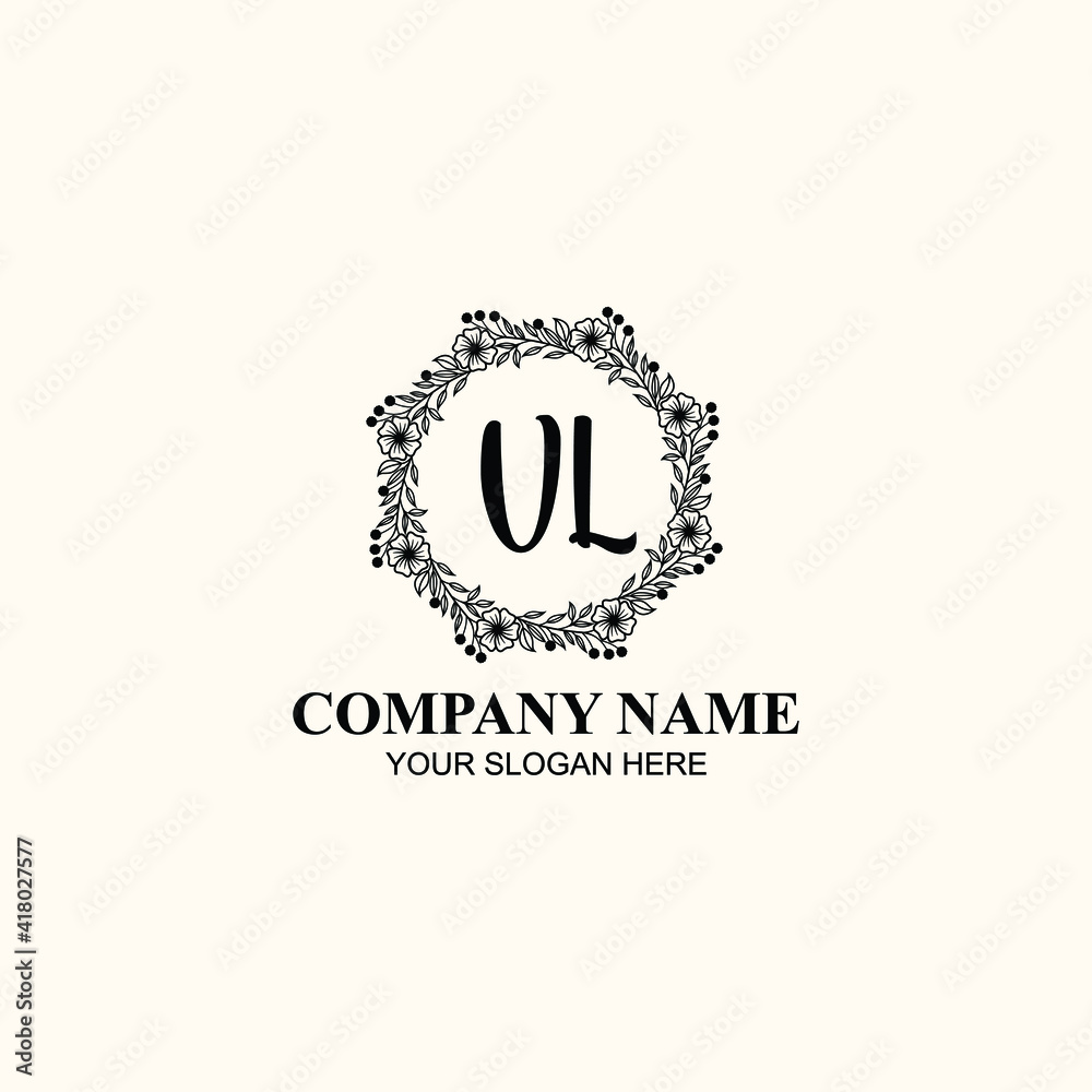 Letter VL Beautiful handwriting logo Letter VL Beautiful handwriting logo