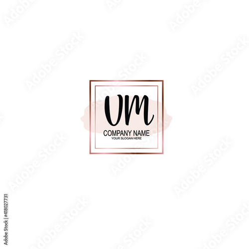 Letter VM Beautiful handwriting logo