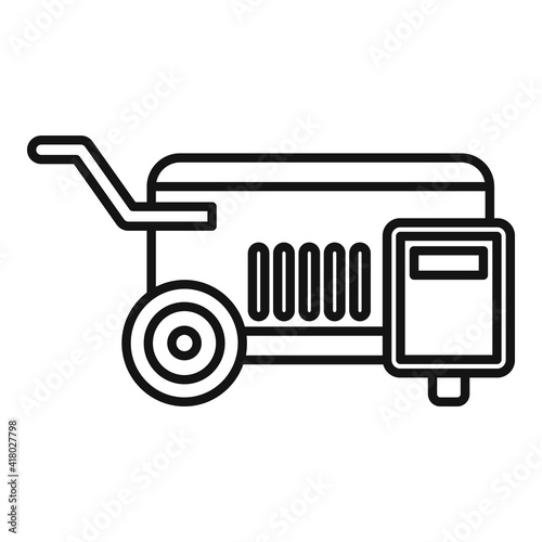 Machine air compressor icon. Outline machine air compressor vector icon for web design isolated on white background