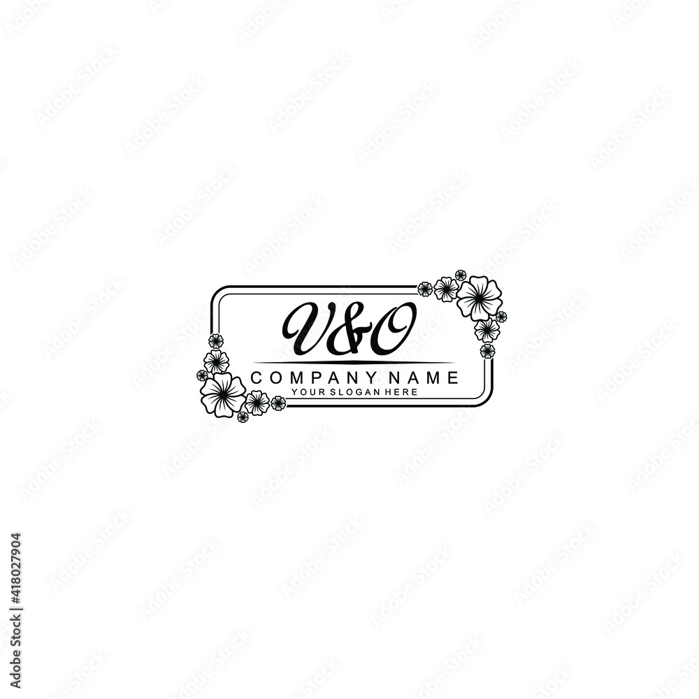 Letter VO Beautiful handwriting logo Letter VO Beautiful handwriting logo