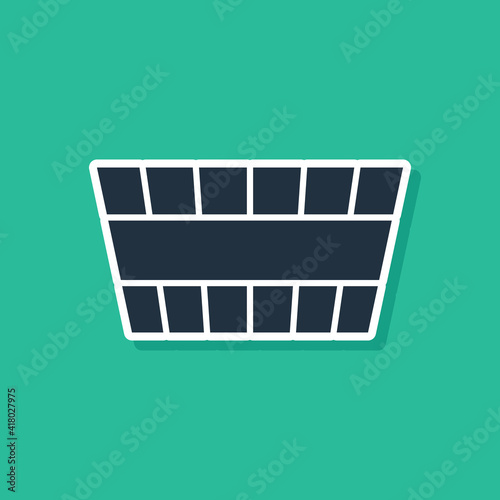 Blue Sauna bucket icon isolated on green background. Vector.