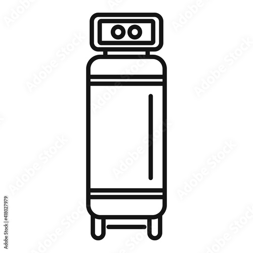 Motor air compressor icon. Outline motor air compressor vector icon for web design isolated on white background