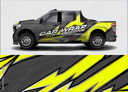 car wrap design. simple lines with abstract background vector concept for vehicle vinyl wrap and automotive decal livery 