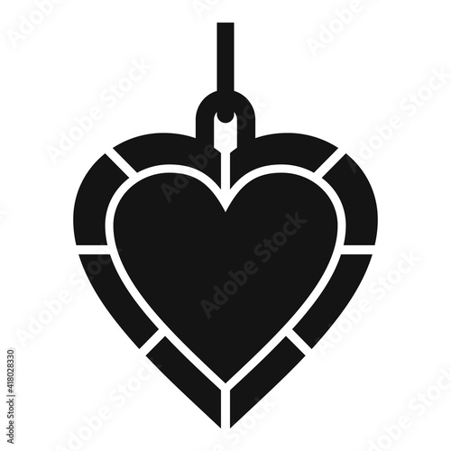 Heart jeweler icon. Simple illustration of heart jeweler vector icon for web design isolated on white background