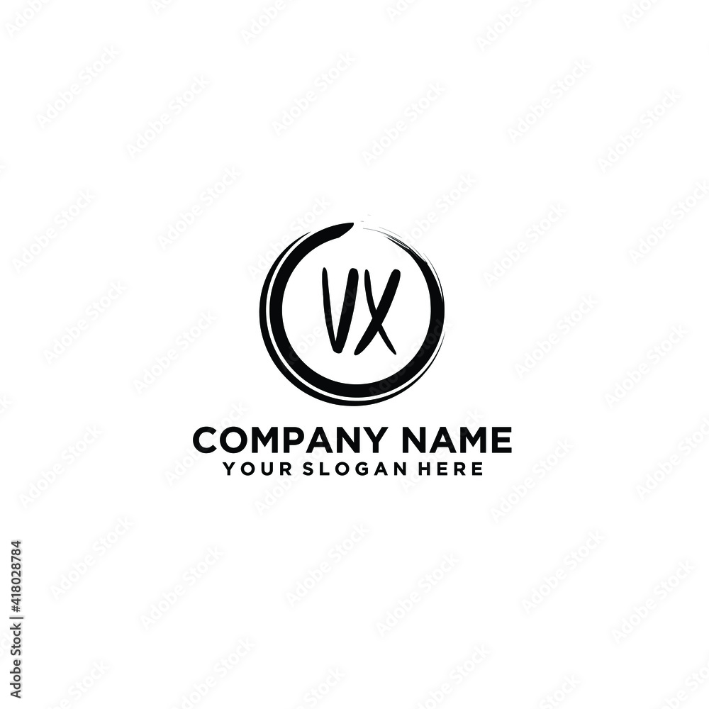 Letter VX Beautiful handwriting logo Letter VX Beautiful handwriting logo