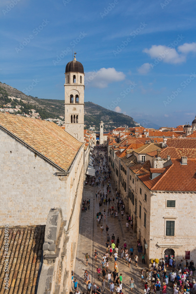 View of the rooftops of the Old Town of Dubrovnik. Croatia
