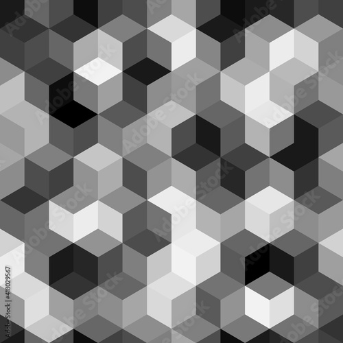 Seamless texture gray hex grid. Vector Illustration.