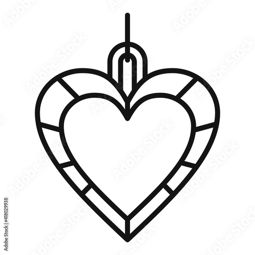 Heart jeweler icon. Outline heart jeweler vector icon for web design isolated on white background