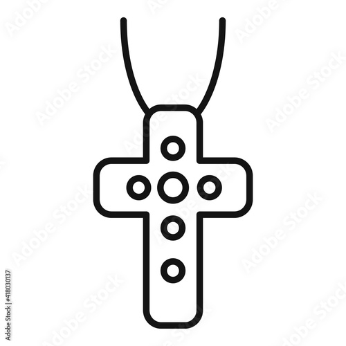 Jeweler cross icon. Outline jeweler cross vector icon for web design isolated on white background