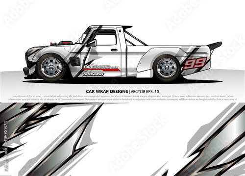 car wrap design. simple lines with abstract background vector concept for vehicle vinyl wrap and automotive decal livery
