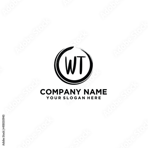 Letter WT Beautiful handwriting logo