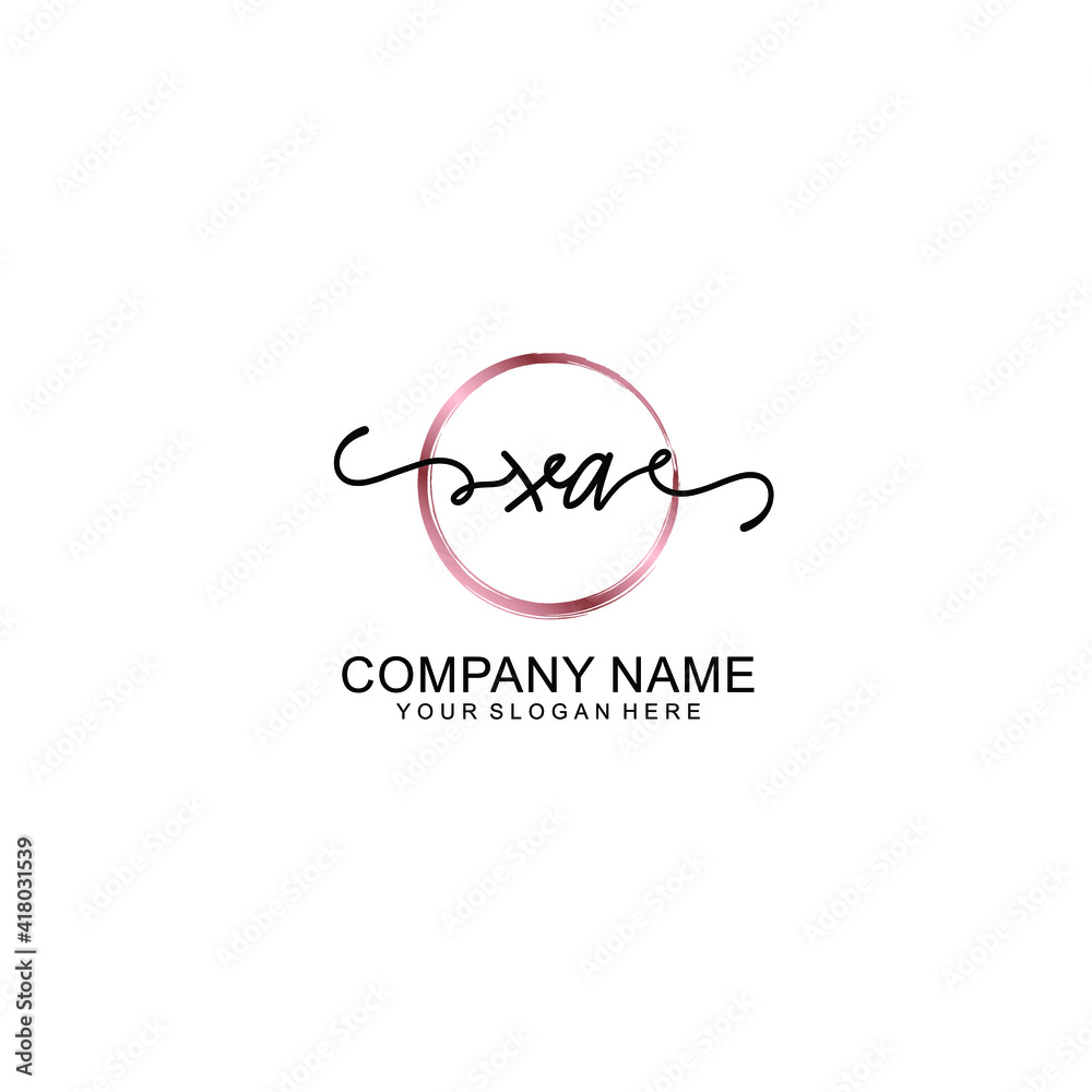 Letter XA Beautiful handwriting logo