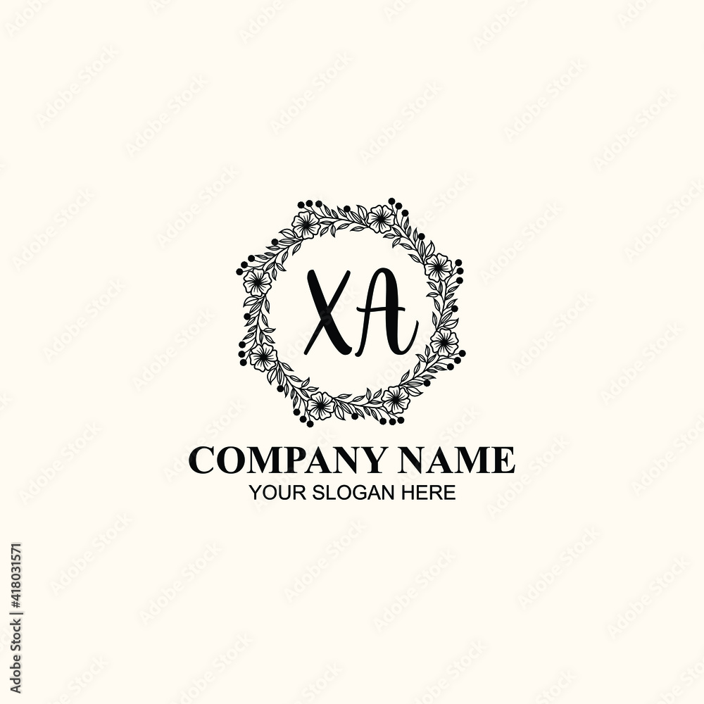 Letter XA Beautiful handwriting logo Letter XA Beautiful handwriting logo