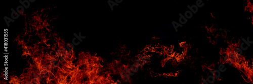 Flame of fire on a black background 