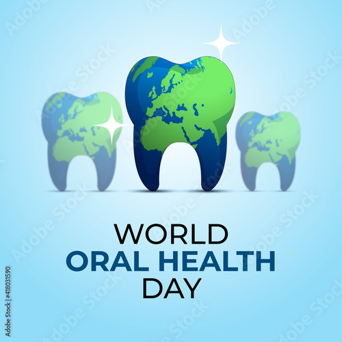 World Oral Health Day. World map concept Design