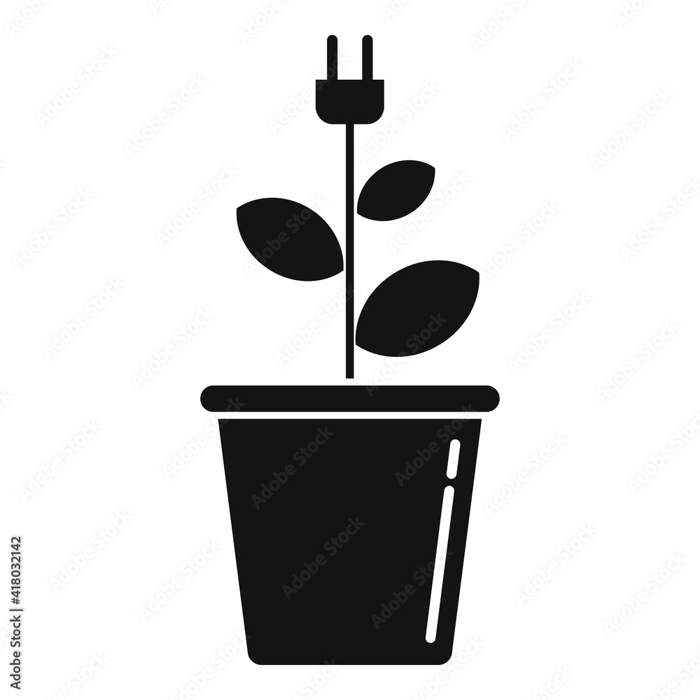 Eco energy plant icon. Simple illustration of eco energy plant vector icon for web design isolated on white background Eco energy plant icon. Simple illustration of eco energy plant vector icon for web design isolated on white background