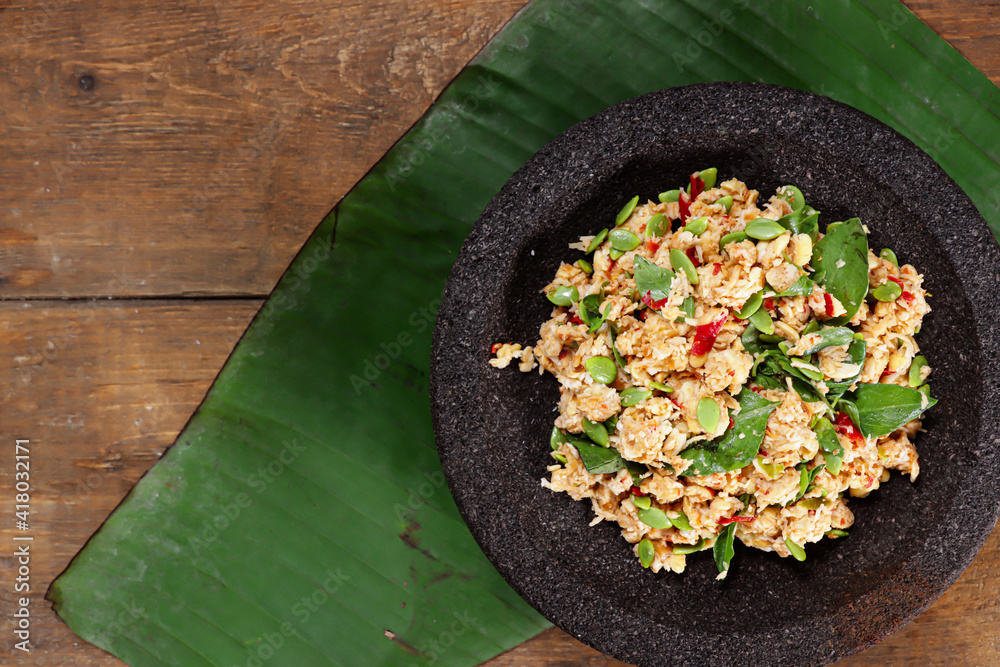 Sambel tempe or sambal tempeh is traditional indonesian culinary food