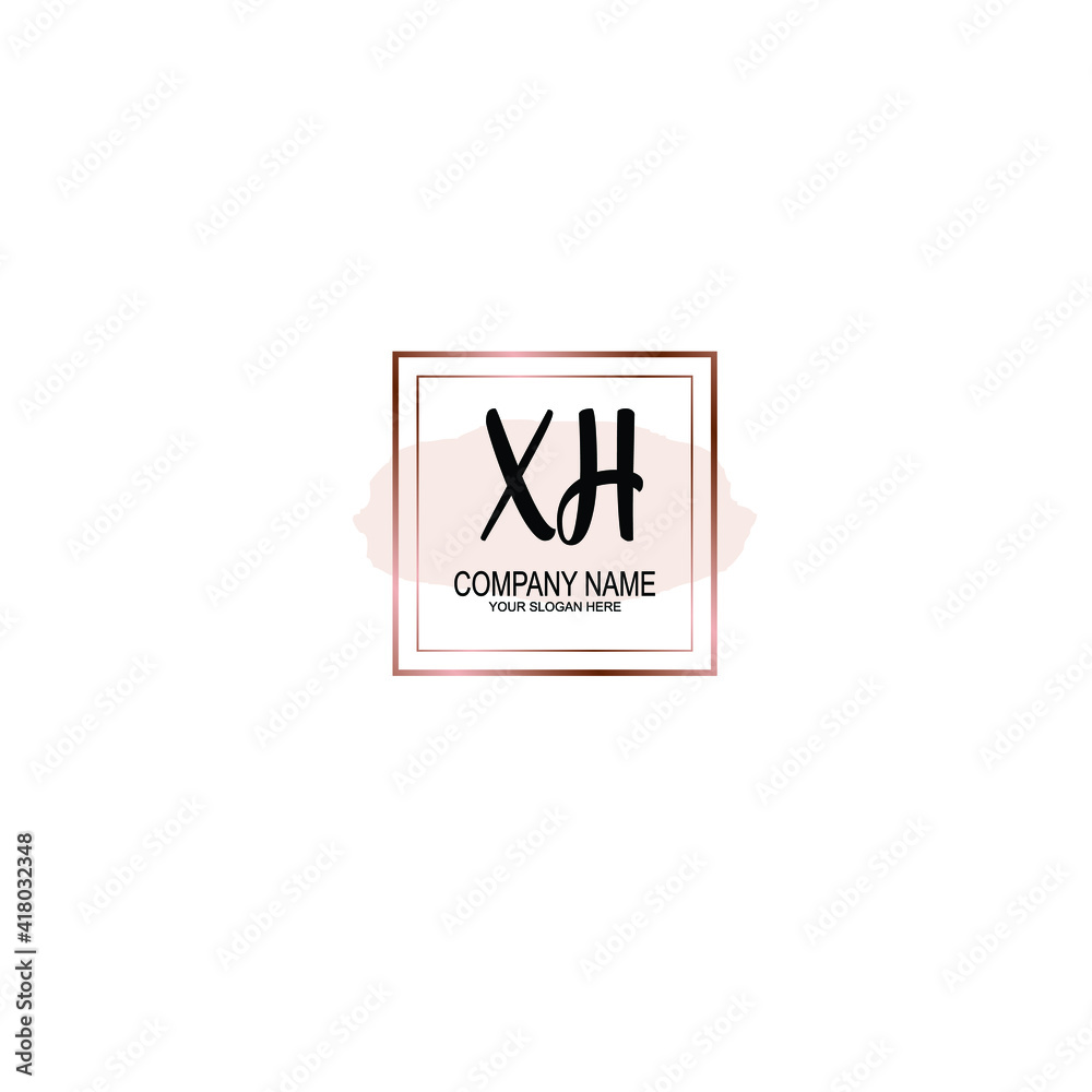 Letter XH Beautiful handwriting logo Letter XH Beautiful handwriting logo