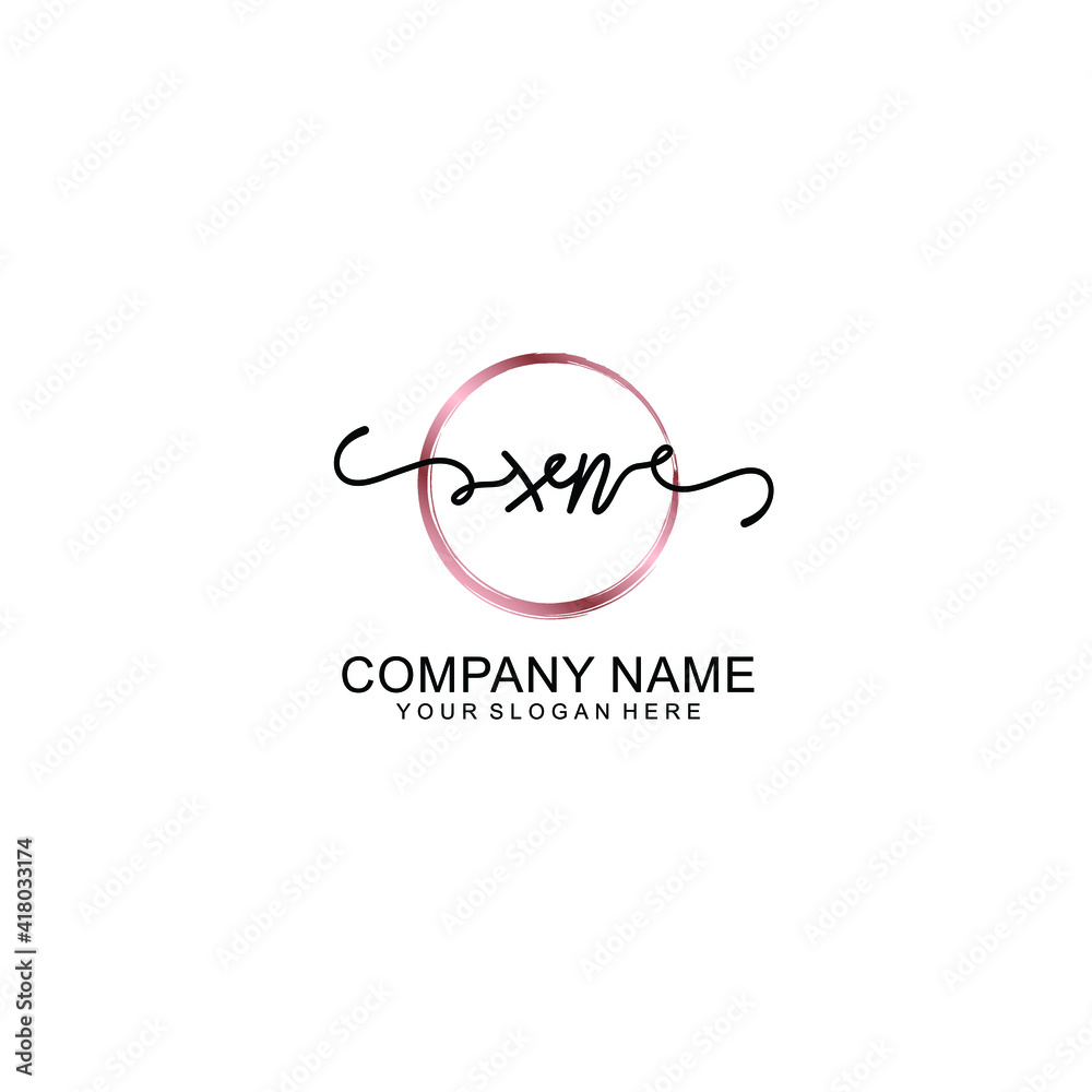 Letter XN Beautiful handwriting logo