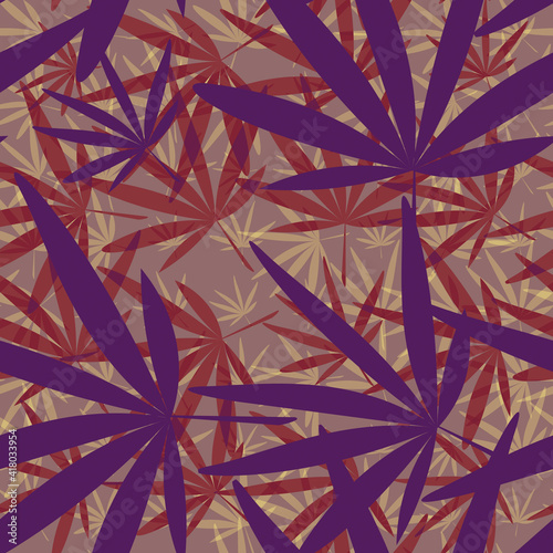 Leaves Seamless Pattern - Repeating ornament for textile, wraping paper, fashion etc.
