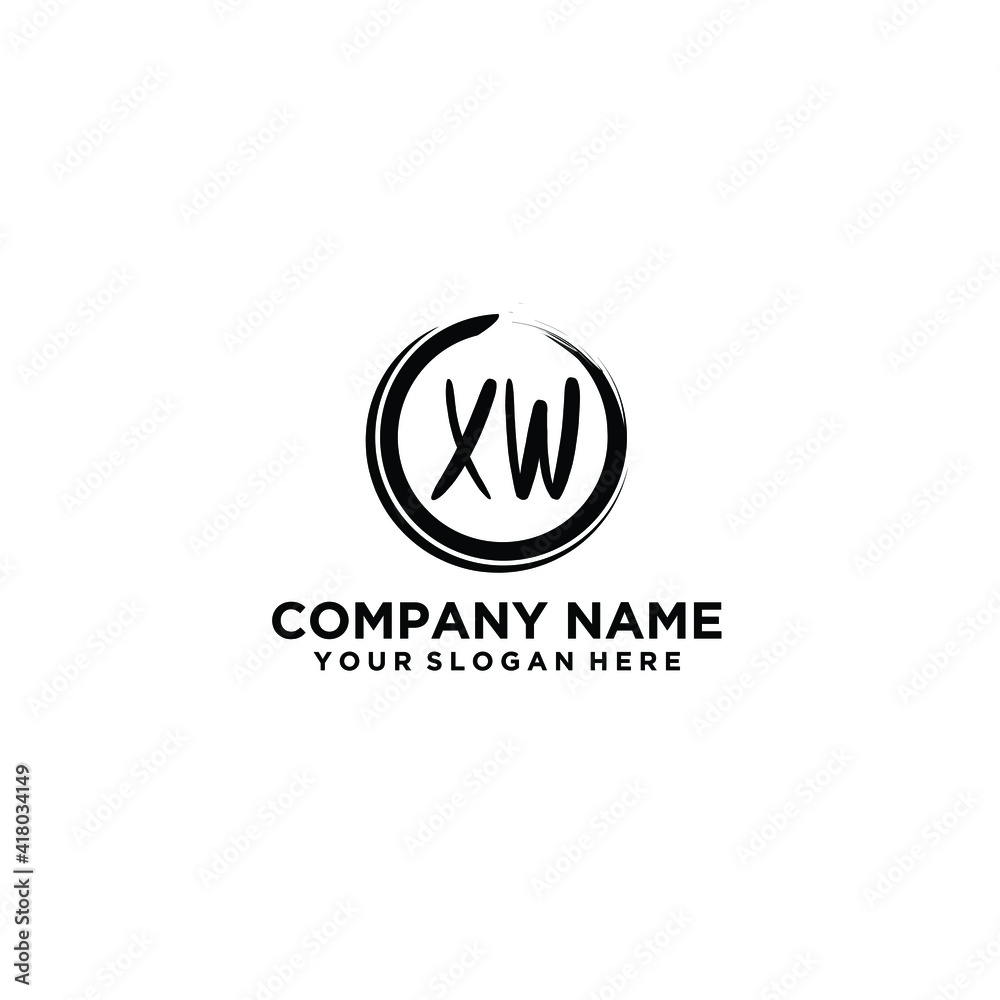 Letter XW Beautiful handwriting logo