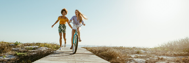 Best friends having great time on their holidays