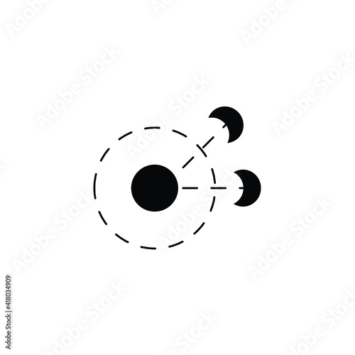 Orbin dark moon.Space moon star astronomy Planet eclipse abstract sun dark abstrak, vector, symbol, logo, icon, sign, Illustration Minimalist. photo