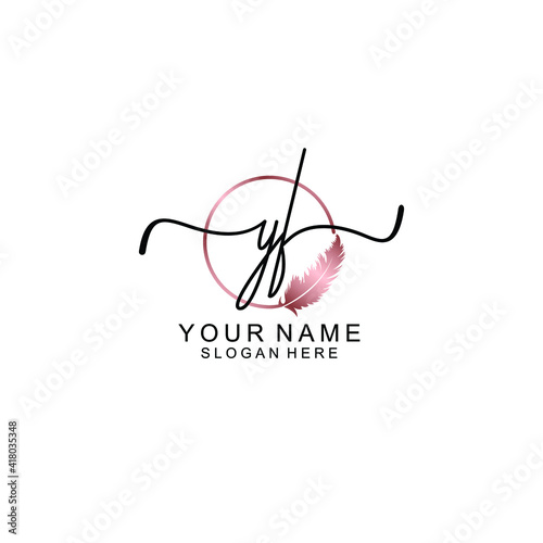 Letter YF Beautiful handwriting logo photo