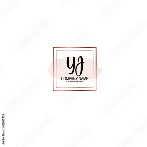 Letter YJ Beautiful handwriting logo