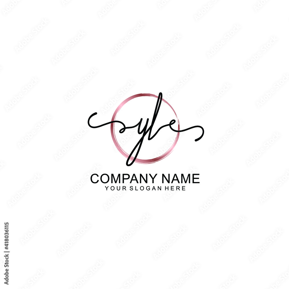 Letter YL Beautiful handwriting logo Letter YL Beautiful handwriting logo