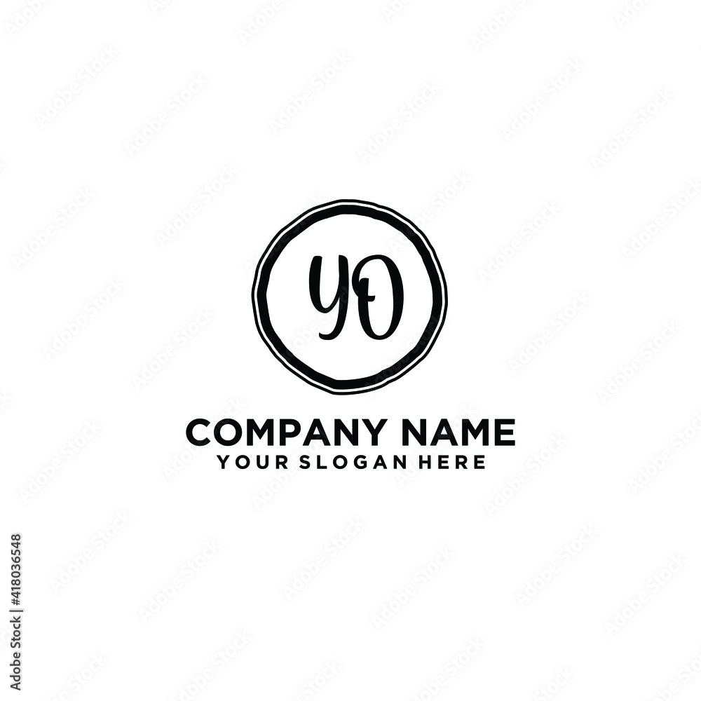 Letter YO Beautiful handwriting logo Letter YO Beautiful handwriting logo