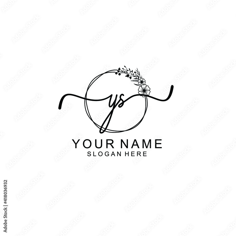 Letter YS Beautiful handwriting logo Letter YS Beautiful handwriting logo