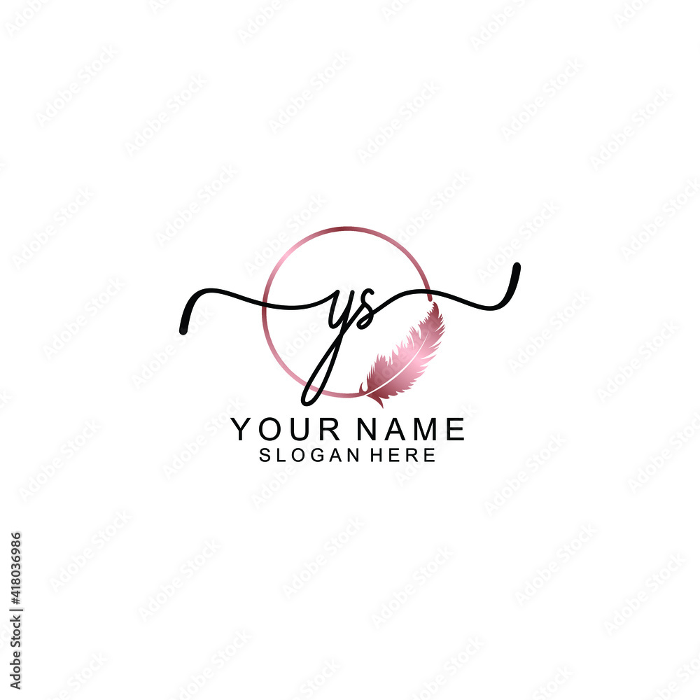Letter YS Beautiful handwriting logo Letter YS Beautiful handwriting logo
