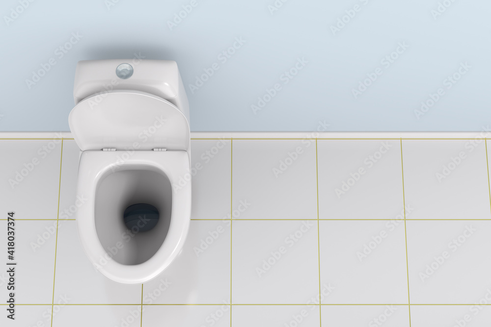 Fototapeta premium Toilet bowl into washroom. 3D illustration
