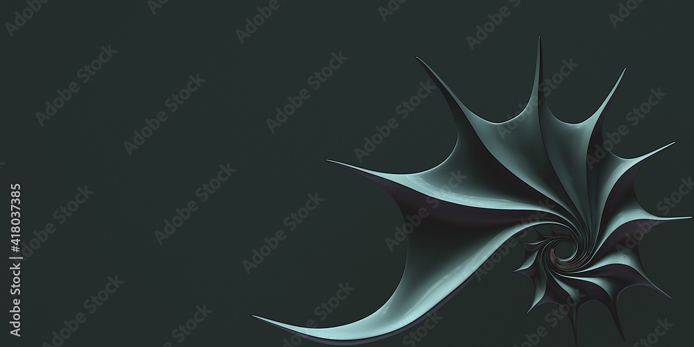 3D illustration. Golden ratio. Nautilus shell, Fibonacci symmetry, spiral structure growth. 3D illustration. Golden ratio. Nautilus shell, Fibonacci symmetry, spiral structure growth.