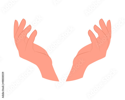 Hands show up. Vector illustration isolated on white background. Icon for design