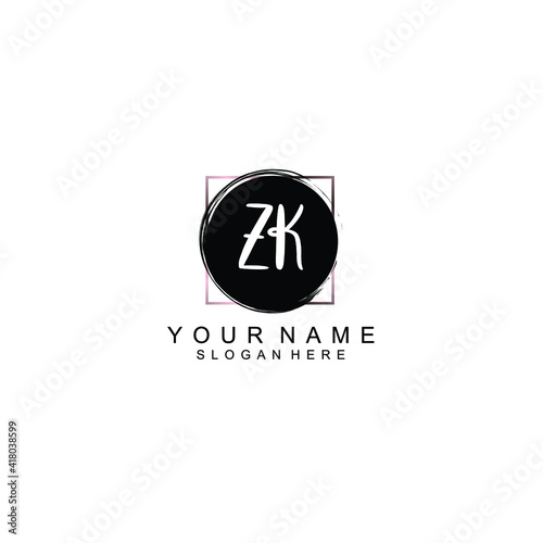 Letter ZK Beautiful handwriting logo