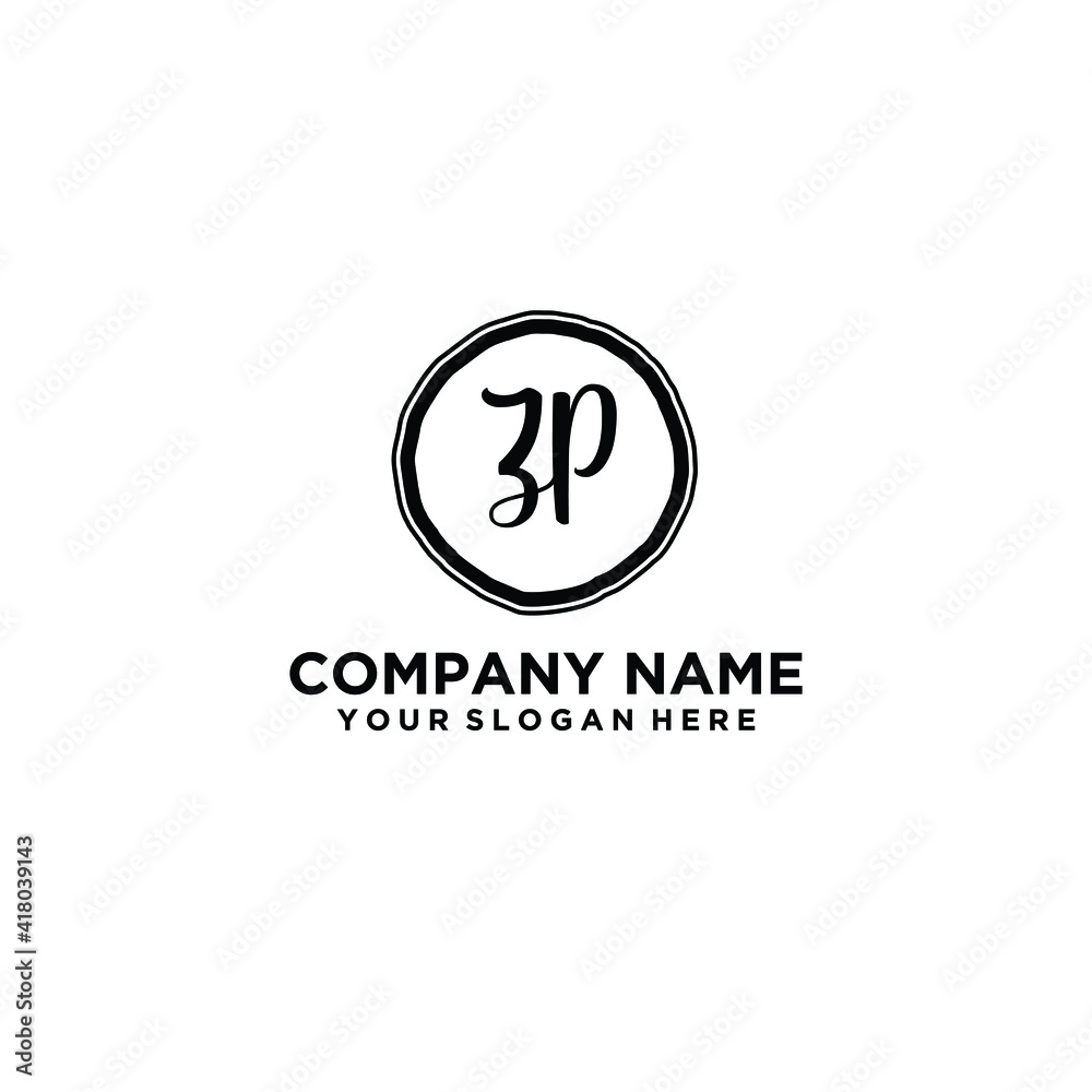 Letter ZP Beautiful handwriting logo Letter ZP Beautiful handwriting logo