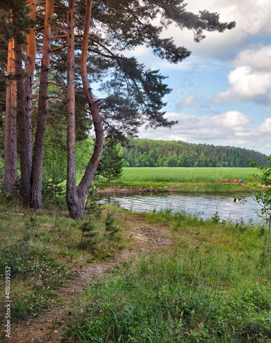 Lake Otradnoe, located in the Leningrad region photo